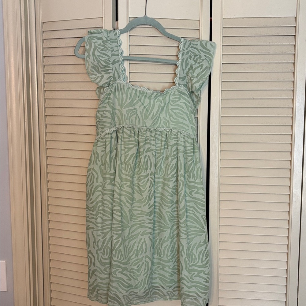 Green Zebra Print Dress